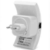 Ourspop 802.11b/g/n de 2.4GHz 300Mbps Wireless Portable Wi-Fi Repetidor de soporte WPS - enchufe de la UE